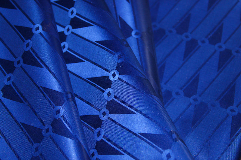 Coupon Bazin GETZNER motifs DIFFÉRENTS - Bleu Bic